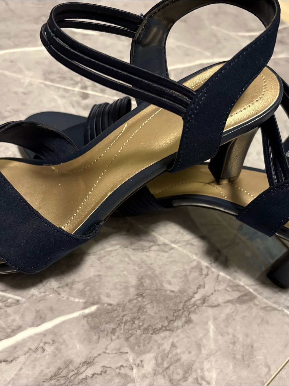 East 5th Women’s Navy Strappy Block Heel Sandals